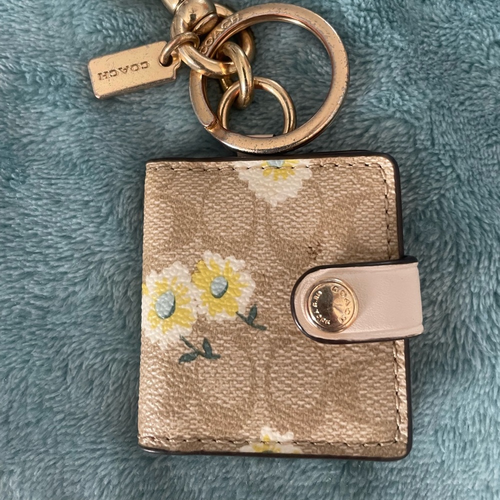 Coach Floral Photo Keychain